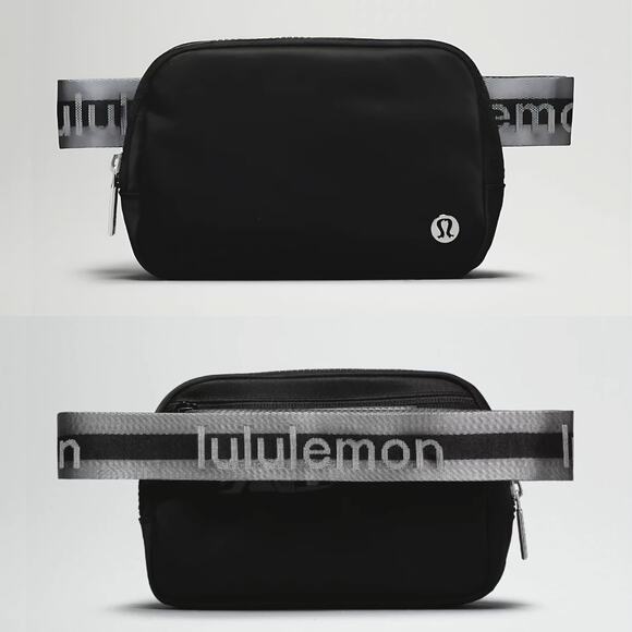 NEW Lululemon Everywhere Crossbody Belt Bag 1L Wordmark - Black and Gray
